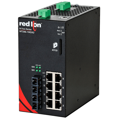 Red Lion Industrial Ethernet Switch, NT24k-10GX2